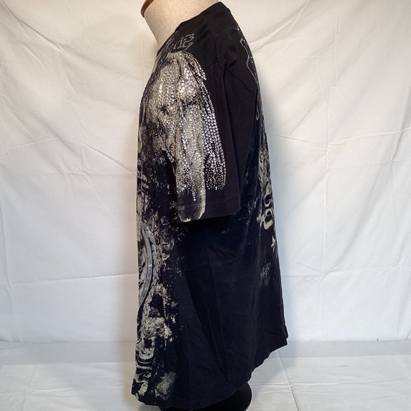 Xzavier Vintage Fear The Unknown Gothic Black All Over Graphic Tee Men’s Medium - Picture 7 of 11